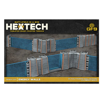 Tabletop Ready Painted Terrain: Trinity City Energy Walls - Grey/Blue
