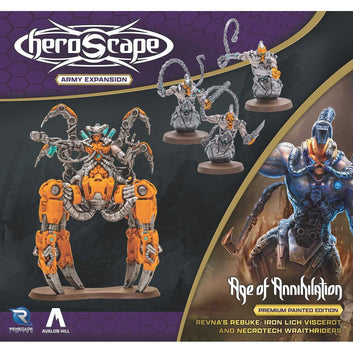 Heroscape: Revna's Rebuke - Iron Lich Viscerot and Necrotech Wraithriders Army Expansion Premium Painted Edition